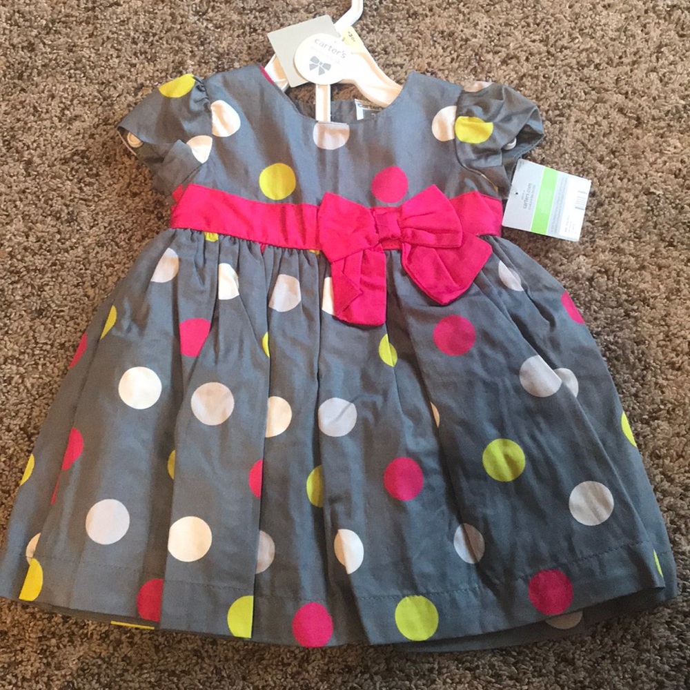 NWT gray polka dot dress
